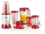 GOURMETmaxx Mixer Mr. Magic - K&uuml;chenmaschine - 18-tlg. - silber / rot