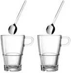Leonardo SENSO 4-teiliges Set Latte Macchiato Tasse/L&ouml;ffel 230ml