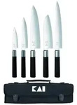 KAI Wasabi Black Europa Set: 6 Messer + Messertasche