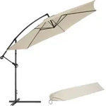 tectake Sonnenschirm Ampelschirm Ciccio &Oslash; 350cm mit Schutzh&uuml;lle Beige