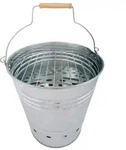 Esschert Design holzkohle-Grillk&uuml;bel 30,5 x 35 x 34 cm silber