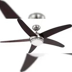Globo Lighting FABIOLA Ventilator nickel matt, MDF Wenge, Glas opal, 3 Stufen,