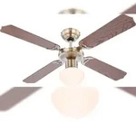 Globo Lighting CHAMPION Ventilator altmessing, 3 Stufen, rechts-links Lauf,