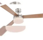 Globo Lighting ALANA Ventilator nickel matt, Glas opal, 3 Stufen, rechts-links Lauf,