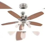 Globo Lighting JERRY Ventilator Chrom nickel matt, Glas opal, MDF Buche, MDF graphit,