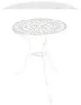 Merxx Lugano Ornament Tisch, &Oslash; 70 cm, Aluminiumguss, Wei&szlig;