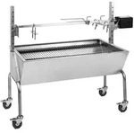 OneConcept Sauenland Spanferkelgrill mit Elektromotor Drehspie&szlig; Silber-Metallic
