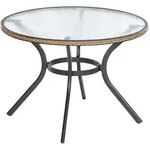 Merxx Ravenna Tisch &Oslash; 100 cmgraphit/natur. matte GlasplatteAluminiumgestell mit