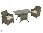 Merxx Treviso Set 5tlg., 2 Sessel, 2 Kissen, 1 Tisch 115 x 64 cm,
