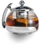 Haushalt International Edelstahl Teekanne Glas Teekocher ca. 1,2L