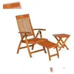 Merxx Comodoro Set 2tlg., 1 Klappsessel, 1 Klapphocker 50 x 50 cm, Eukalyptusholz