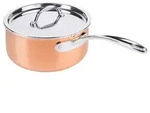 Contacto Stielkasserolle, Kupfer, &Oslash;18 cm, 2 L, induktionsgeeignet, mit Deckel