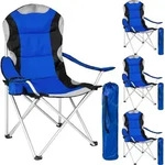TecTake GmbH tectake Campingstuhl mit Polsterung - 4er Set blau