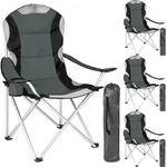 TecTake GmbH tectake Campingstuhl mit Polsterung - 4er Set grau