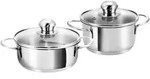 Kopf Mini Topfset Parvus (Edelstahl, 2-teilig, 12 + 14 cm, inkl. Glasdeckel,