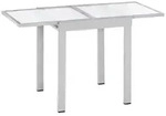 Merxx Balkonausziehtisch, 65 x 65 cm, Aluminium/Glas, Silber/Matt