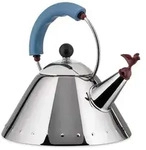 9093, edelstahlkessel mit blauer pfeife, alessi