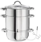 tectake Dampfentsafter 15 Liter aus Edelstahl AISI 430 &Oslash; 26cm Silber