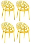 CLP 4er Set Gartenst&uuml;hle Hope Kunststoff HBT: 80x59x60 cm gelb