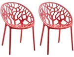 CLP 2er Set Gartenst&uuml;hle Hope Kunststoff HBT: 80x59x60 cm rot