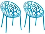 CLP 2er Set Gartenst&uuml;hle Hope Kunststoff HBT: 80x59x60 cm blau