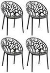 CLP 4er Set Gartenst&uuml;hle Hope Kunststoff HBT: 80x59x60 cm schwarz