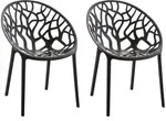 CLP 2er Set Gartenst&uuml;hle Hope Kunststoff HBT: 80x59x60 cm schwarz