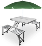 CASARIA&reg; Campingtisch Klappbar mit St&uuml;hlen Schirmst&auml;nder Alu Camping Klapptisch