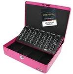 HMF 10015-15 Geldkassette mit M&uuml;nzz&auml;hlbrett, 30 x 24 x 9 cm, Pink
