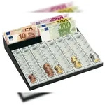 WEDO 160790037 Geld-Z&auml;hlbrett kombiniert, im Metallrahmen, mit 8 herausnehmbaren