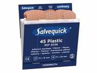 6 Sets Cederroth Salvequick Plastic Pflaster (45 Stück) braun , Refill