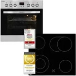 Exquisit Herd-Set, 58 Liter, Backofen mit 9 Funktionen, Kochfeld mit 4 Zonen, Umluft,