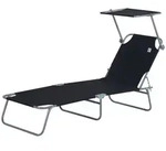 Outsunny - Sonnenliege - 187Lx58Wx27Hcm - Schwarz