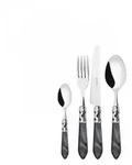 aladdin chromring, besteckset 24 tlg. schwarzem griff, galeriebox, casa bugatti