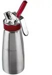 iSi Sahnespender Gourmet Whip Plus, Edelstahl, &Oslash; 8.5 x 27 cm, 0.5 L, silber/rot