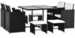 Outsunny - Gartenm&ouml;bel-Set - 109Lx109Wx72Hcm - Wei&szlig;+Schwarz