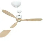 AEROPLAN ECO 132, Ventilator ohne Licht Wei&szlig; und helles Holz, CasaFan
