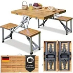 CASARIA&reg; Campingtisch Klappbar mit St&uuml;hlen Schirmst&auml;nder Camping Klapptisch Alu