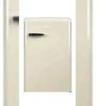 Amica KS 15615 B, Retro K&uuml;hlschrank mit Gefrierfach, 88 cm, coffee cream