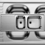 BLANCO GmbH + Co KG Blanco Top EZS 11 x 4 Sp&uuml;le Edelstahl Naturfinish Set f&uuml;r