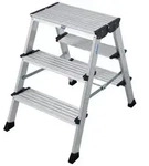 Krause Doppel-Klapptritt Treppo, Aluminium, mit gro&szlig;er, oberer Standfl&auml;che, 2...