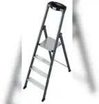 Stufenstehleiter Sepro S, eloxiert, extrem rutschfeste Plattform, 4 Stufen