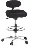 Hocker / Drehhocker / Arbeitsstuhl WORK MF Stoff schwarz Chrom hjh OFFICE