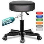 CASARIA&reg; Rollhocker H&ouml;henverstellbar Kunstleder Schwarz
