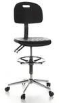 Hocker / Drehhocker / Arbeitsstuhl TOP WORK 23 Hartschaum schwarz Chrom hjh OFFICE