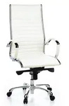 B&uuml;rostuhl / Chefsessel PARMA 20 Leder wei&szlig; Chrom hjh OFFICE