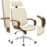CLP B&uuml;rostuhl Dayton Kunstleder HBT: 118x70x70 cm walnuss creme