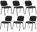 CLP 6er Set Besucherstuhl Ken Stoff schwarz