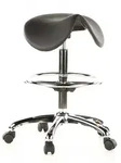 Hocker / Drehhocker / Arbeitsstuhl / Sattel TOP WORK 13 Hartschaum schwarz Chrom hjh