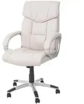 Mendler B&uuml;rostuhl HWC-A71, Chefsessel Drehstuhl, Kunstleder ~ creme